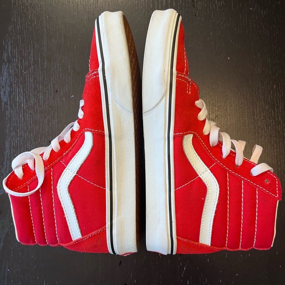 Vans Sk8-Hi Red Suede Shoes - Men’s 5, Women’s 6.5